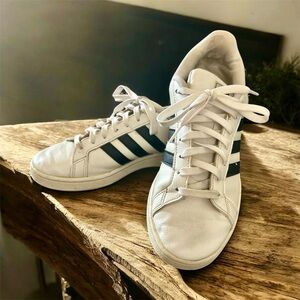 Adidas Men’s Classic White Sneakers with Black Stripes
